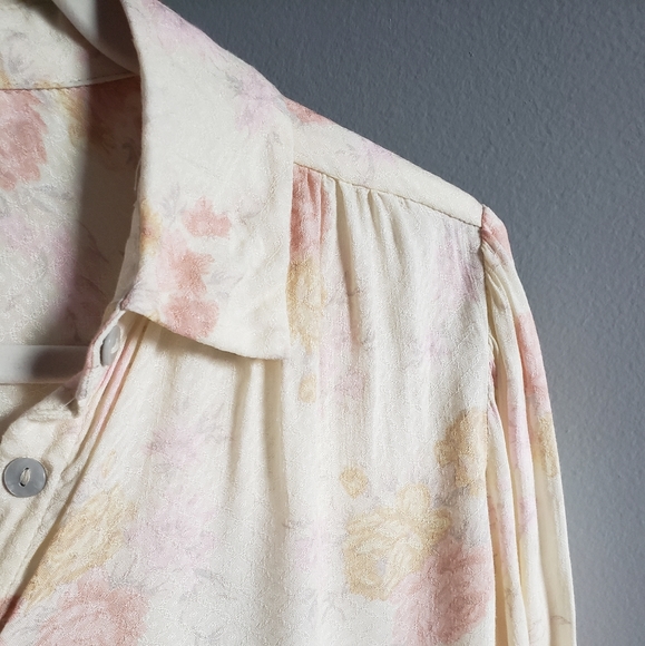 Free People Celia Floral Semi-Sheer Blouse, Size Large - Picture 9 of 12